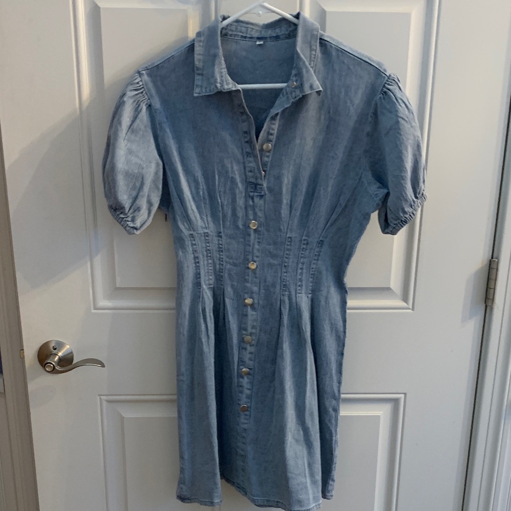 Casual Blue Denim Mini Dress